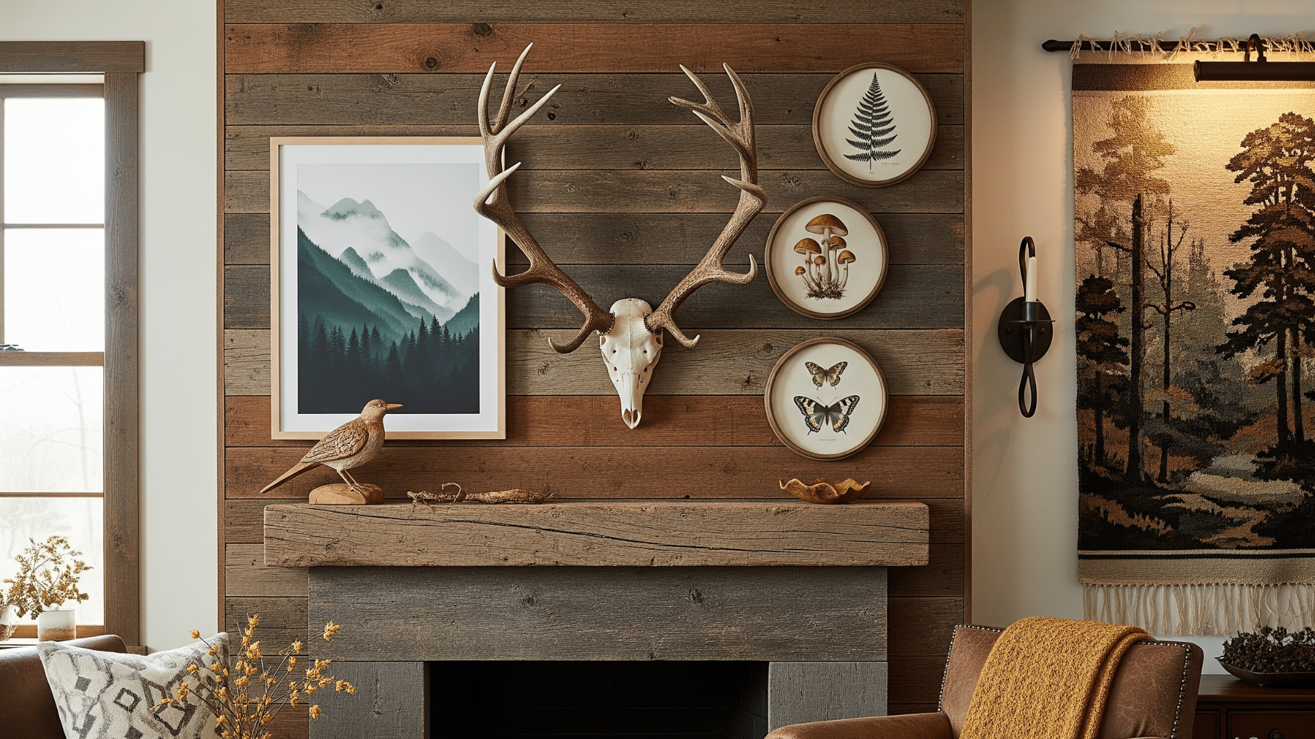 Nature-Inspired Wall Art (e.g., antlers, landscapes)