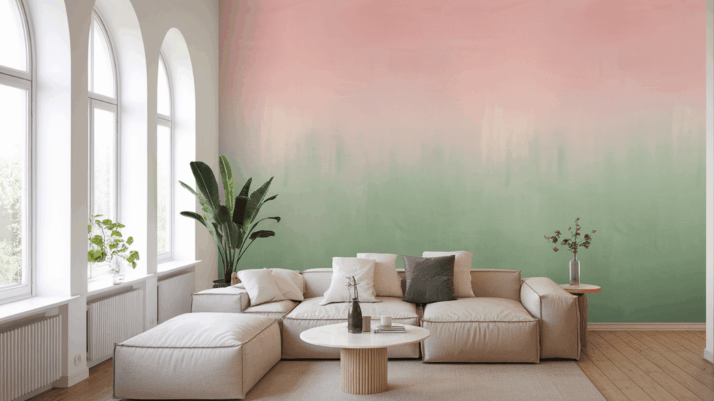 Pink-to-Green-Ombre-Wall