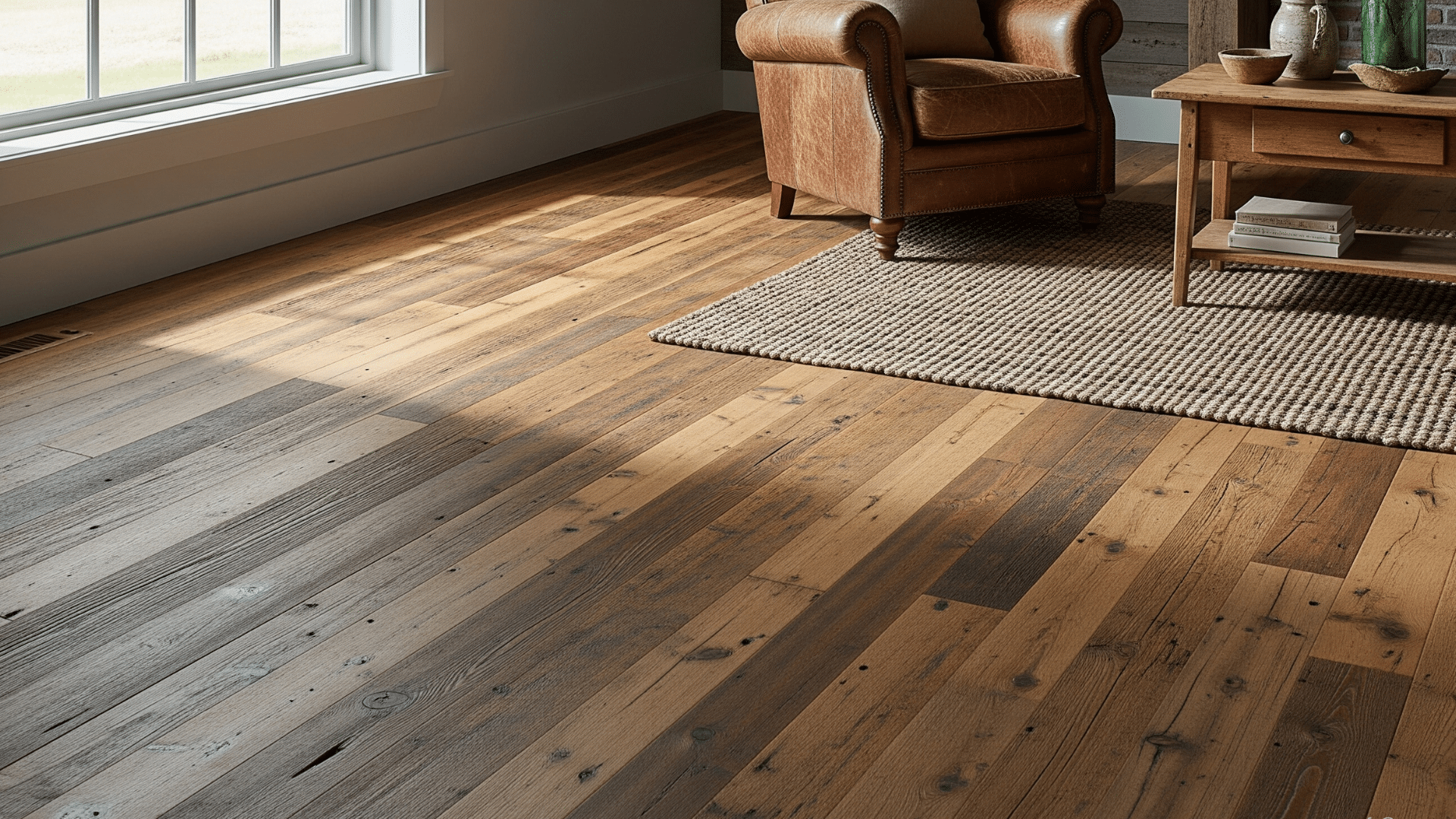 Repurposed Wood Plank Flooring