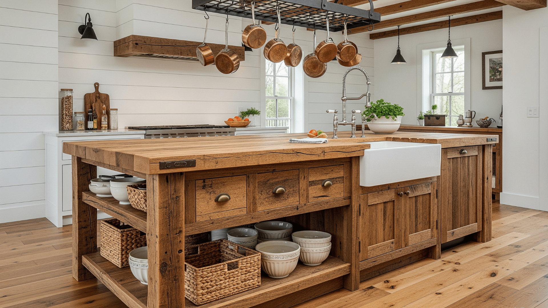 Rustic Farmhouse Kitchen Island