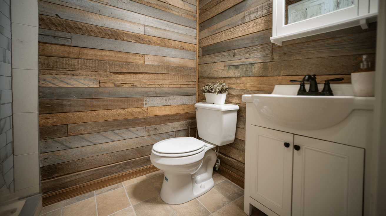 Shiplap Behind a Toilet