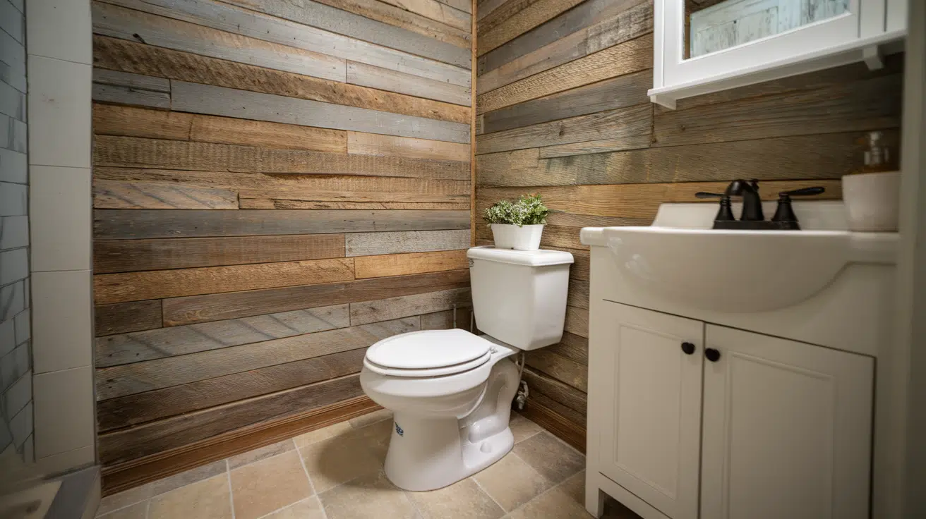 Shiplap Behind a Toilet