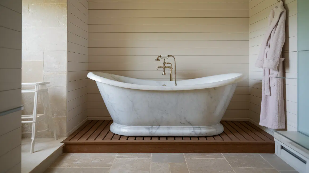 Shiplap Behind the Bathtub