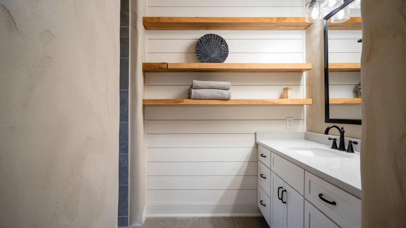 Shiplap Under Shelving