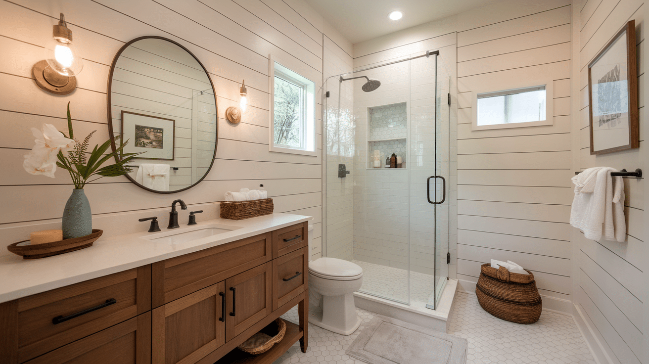 Shiplap in Shower Area
