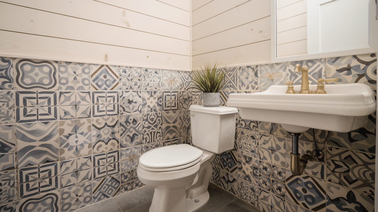 Shiplap with Patterned Tiles