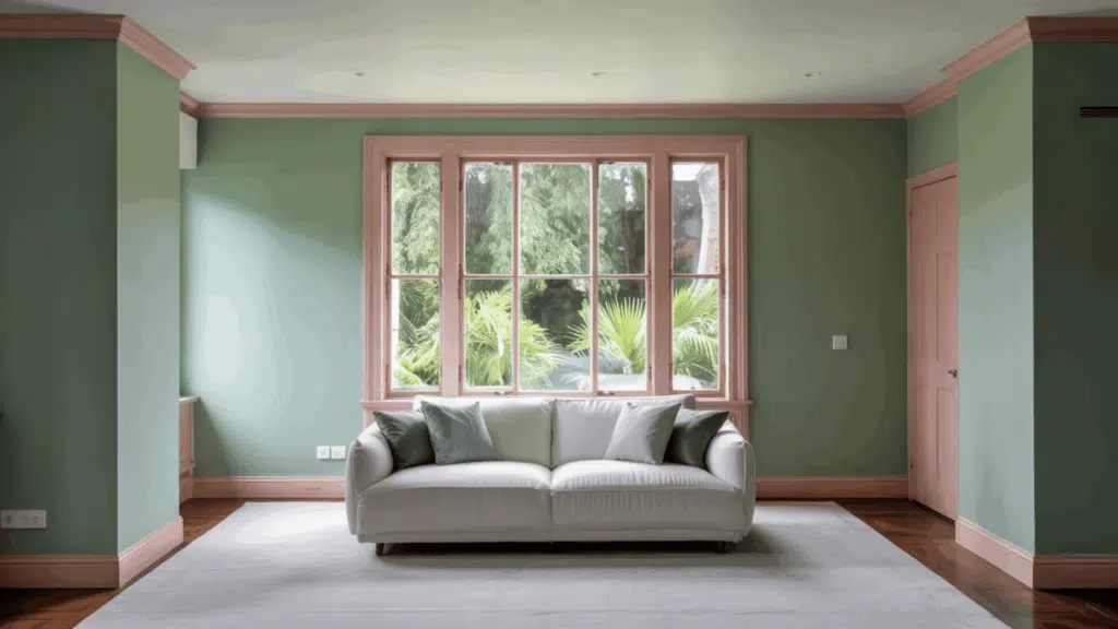 Soft-Pink-Trim-with-Eucalyptus-Walls