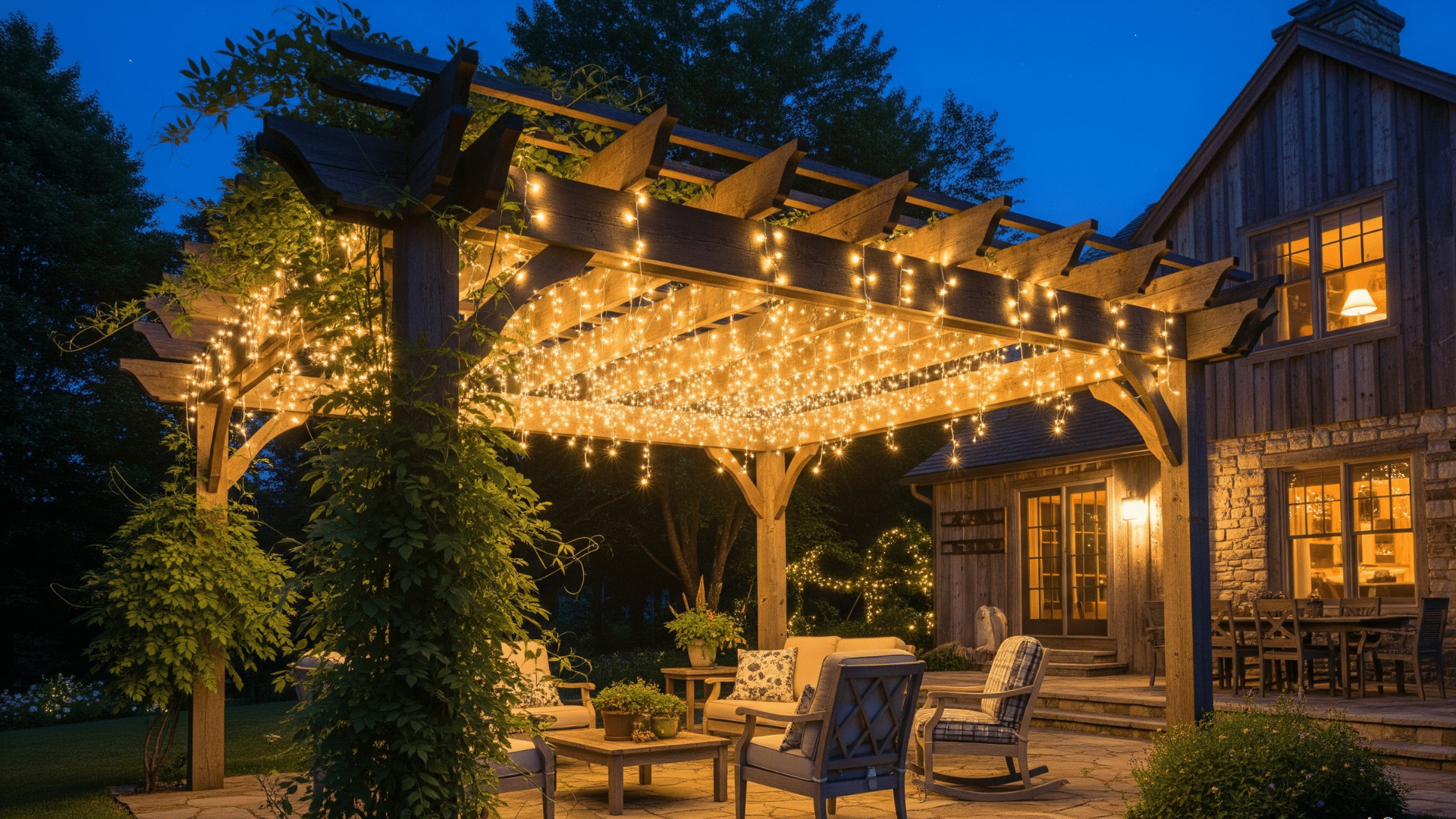 Twinkle Light Outdoor Pergola