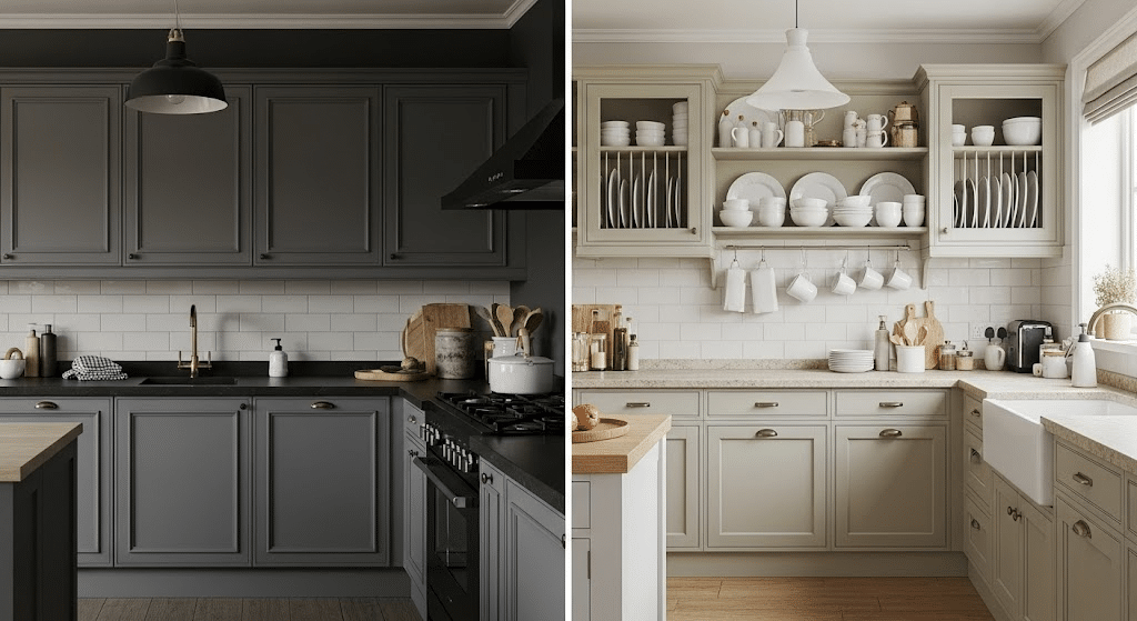 Vintage-Inspired Open Shelves