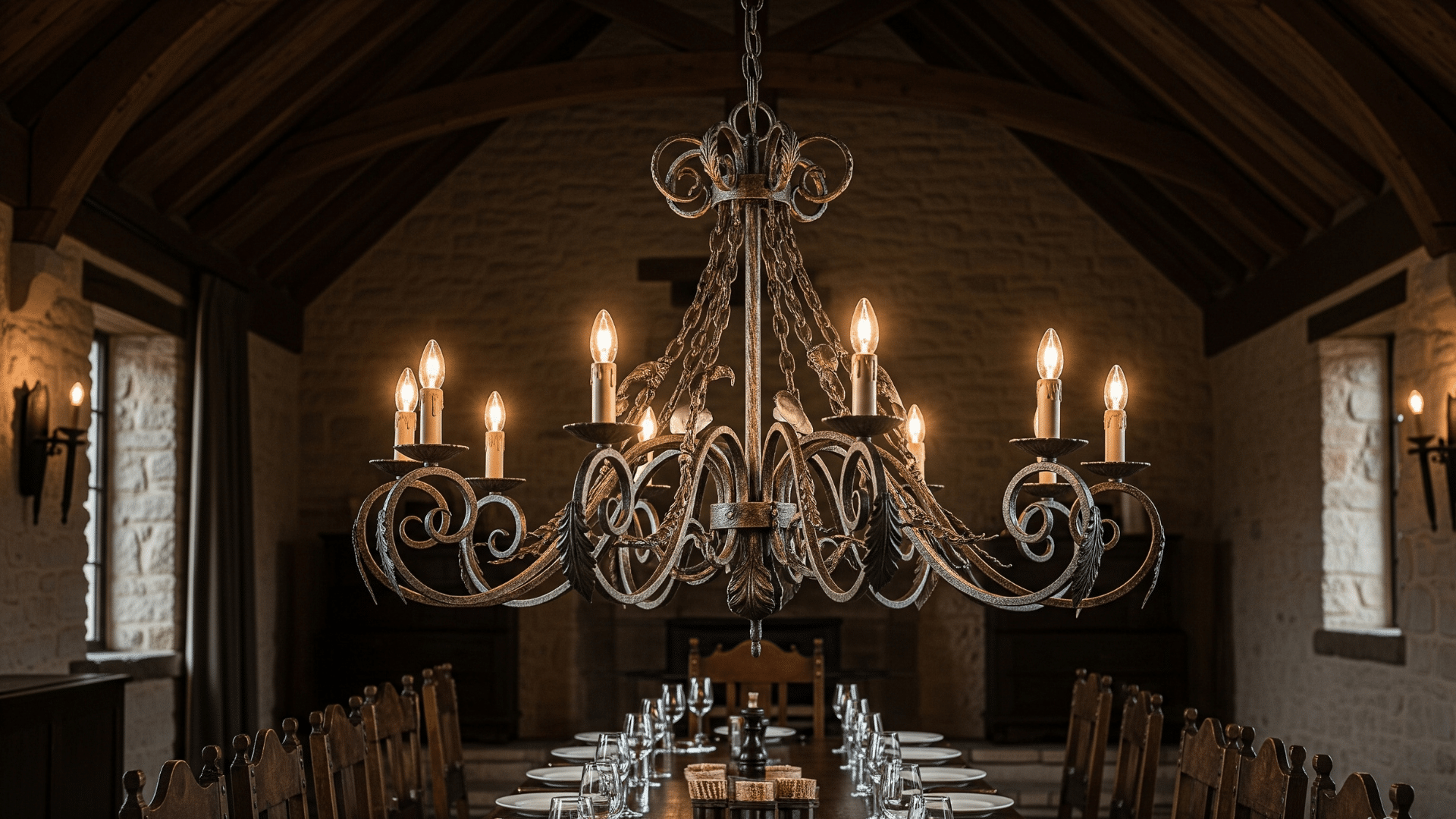 Wrought Iron Chandelier Lighting