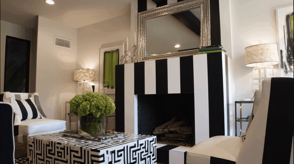 black-and-white-fireplace