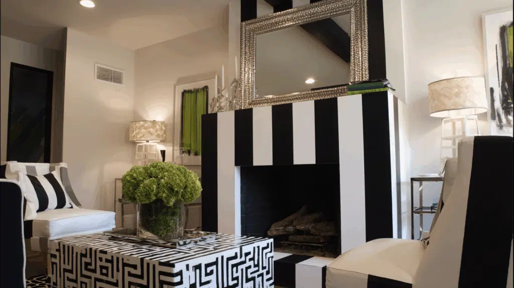 black-and-white-fireplace