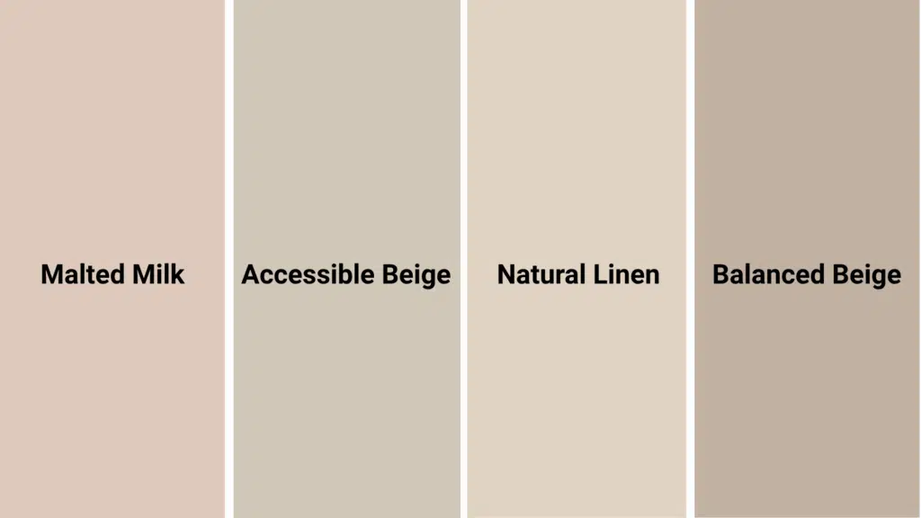 Comparison: Malted Milk vs Similar Sherwin-Williams Shades