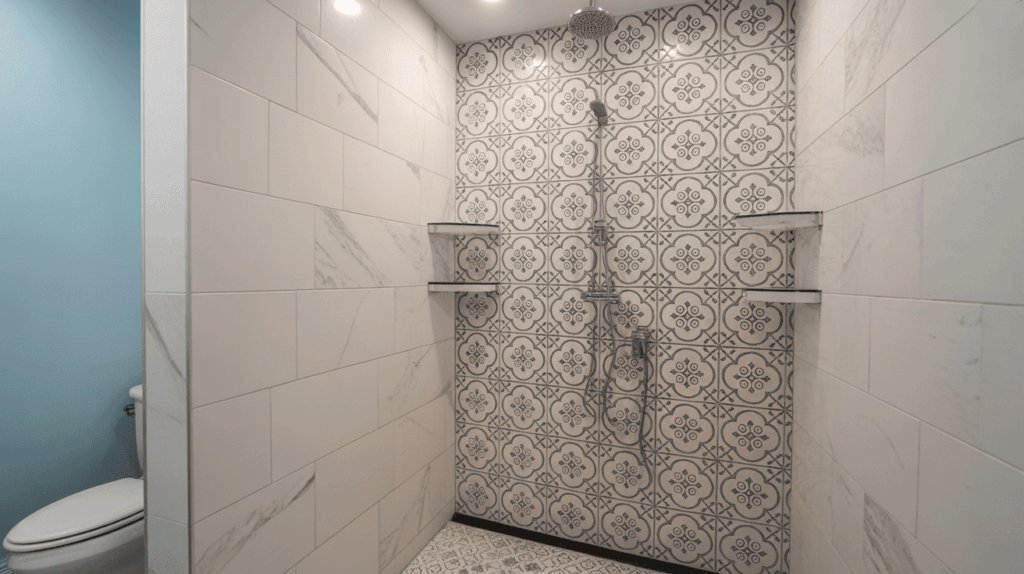 Ceramic or Porcelain Tile Shower Wall