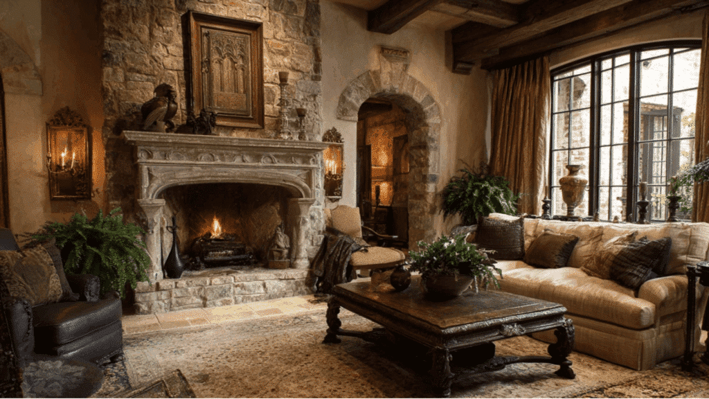 Grand Indoor Fireplace