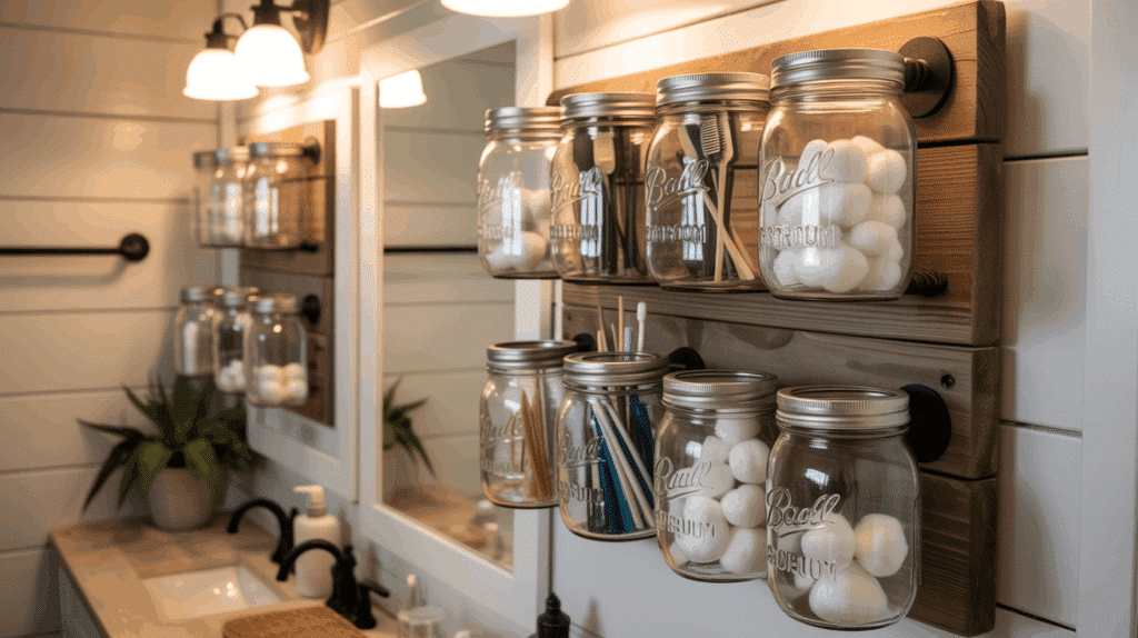 a compact barndominium bathroom showcasi