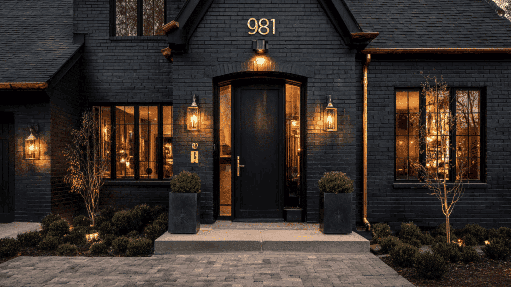 Black Brick with Copper or Brass Accents