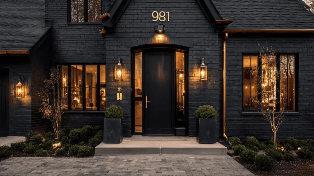 Black Brick with Copper or Brass Accents