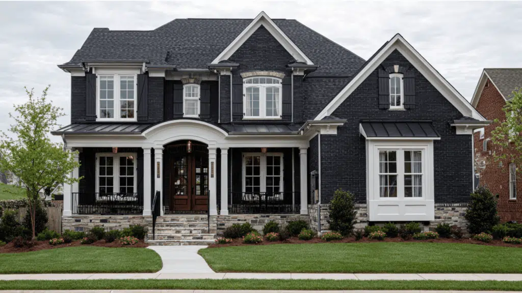 Black Brick with White Trim