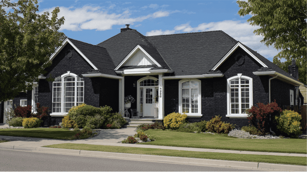 Black Brick with White Windows