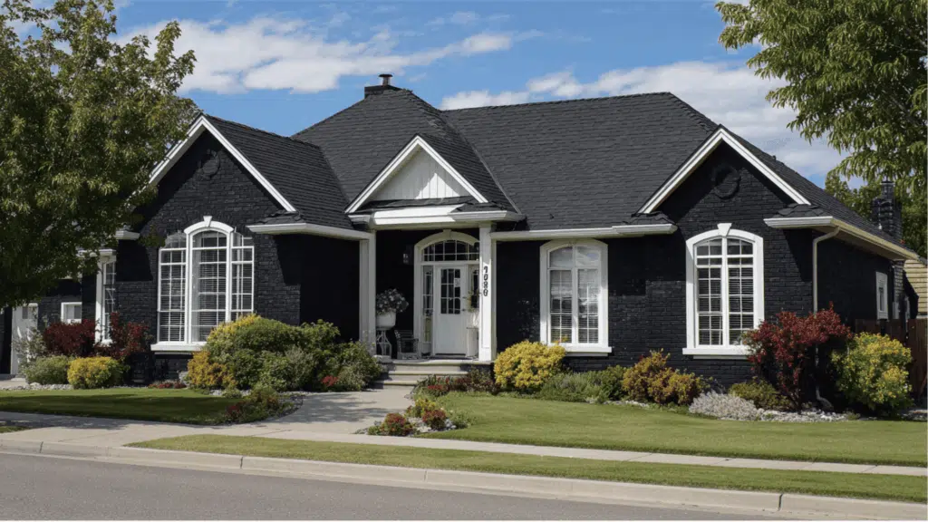 Black Brick with White Windows
