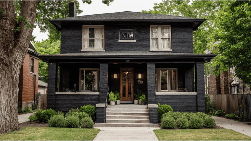 Painted Black Brick for a Matte Finish