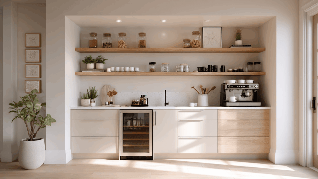 built in coffee or beverage bar