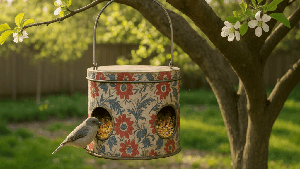 metal cookie tin feeder