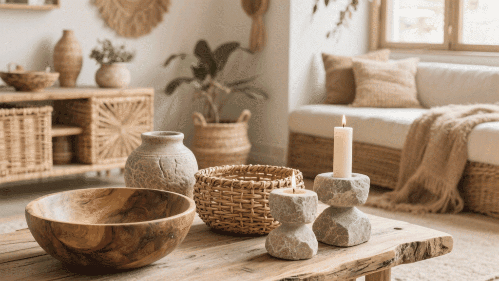 natural materials and organic textures