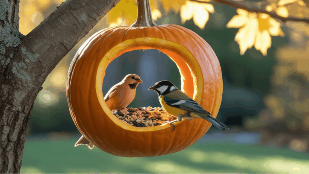 pumpkin shell feeder