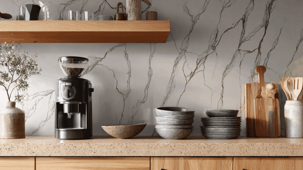 side to side bookmatched quartz