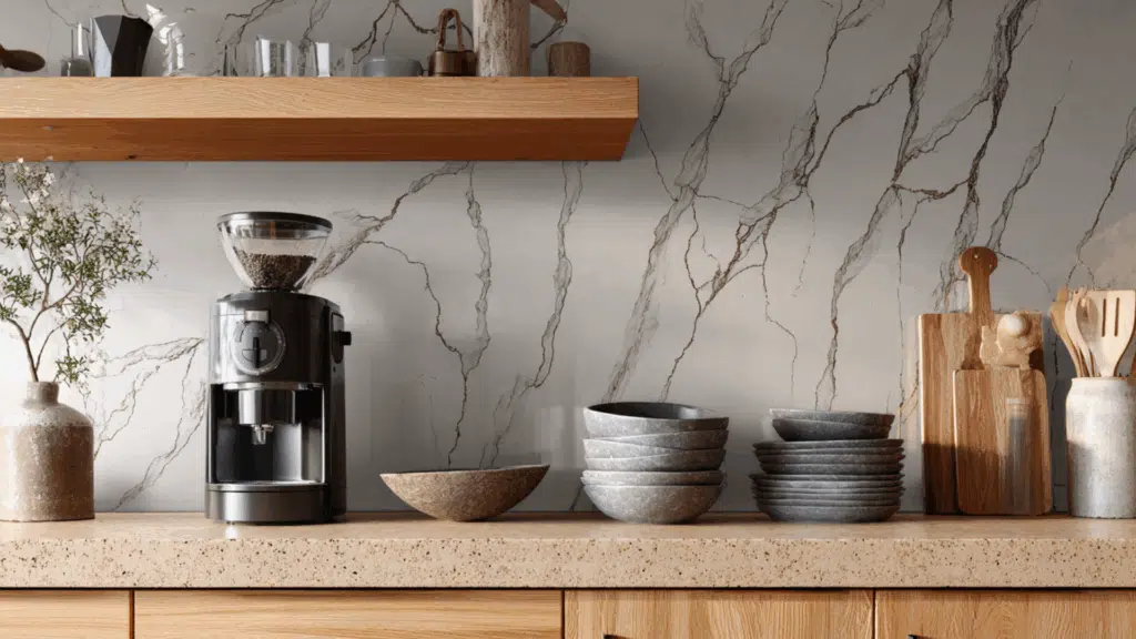side to side bookmatched quartz