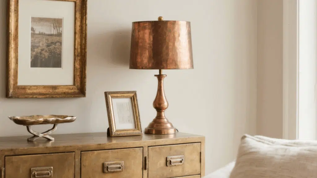 warm metal accents