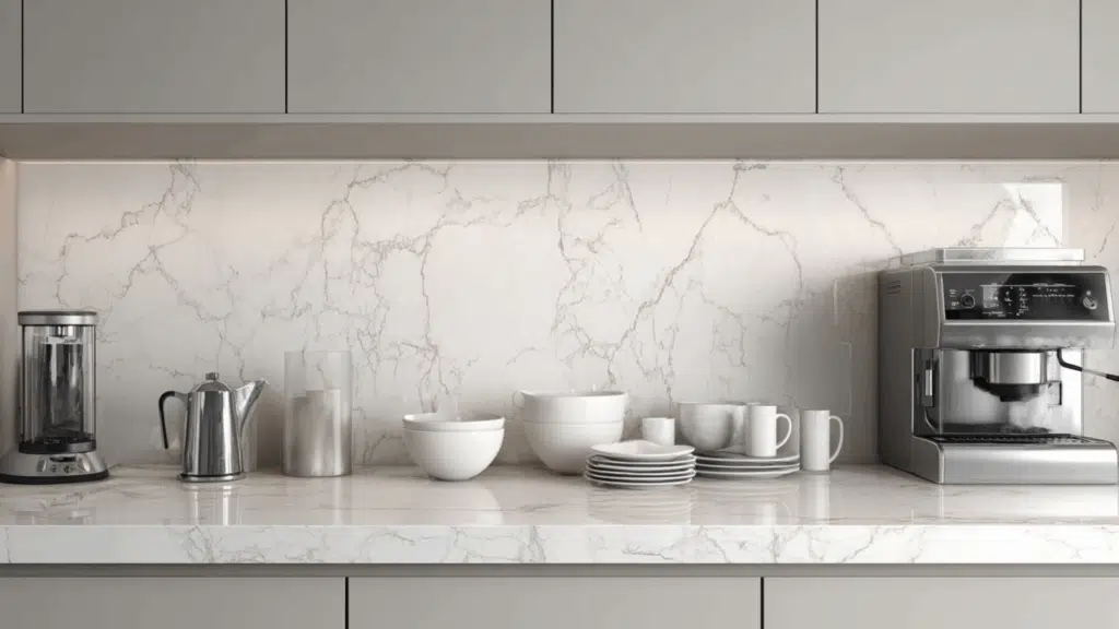 white quartz with veining