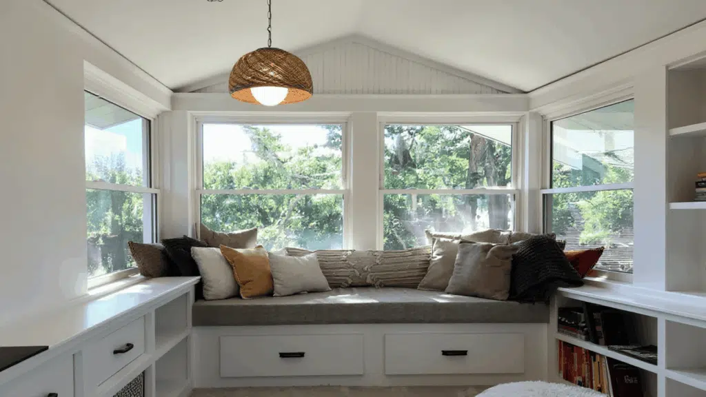 add a built in bench with storage below