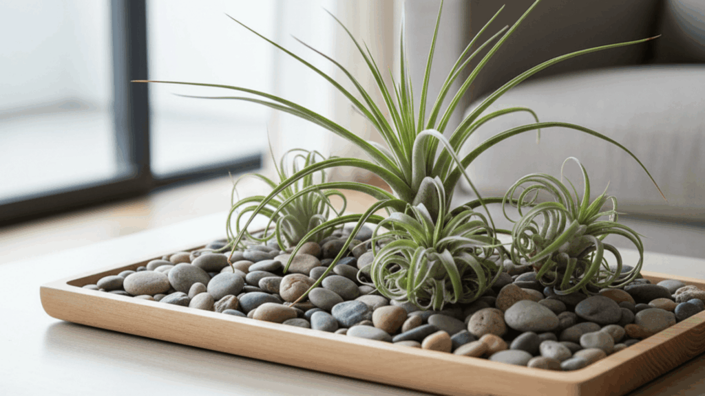 air plant pebble display