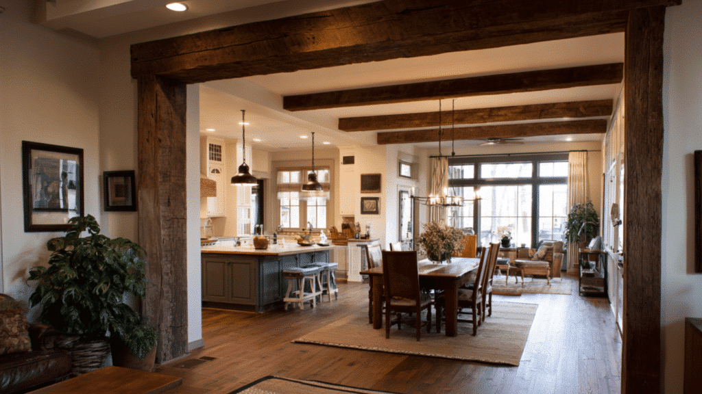 beams over doorways or transitions