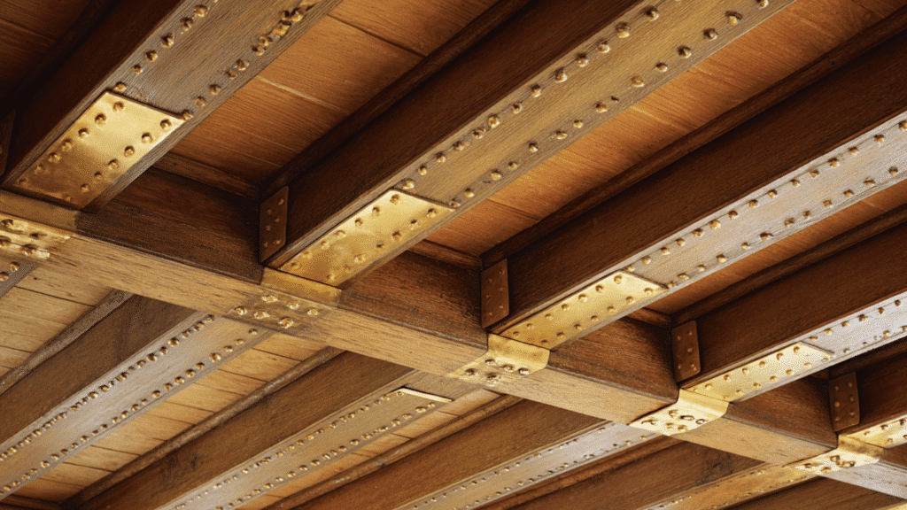 beams with decorative straps