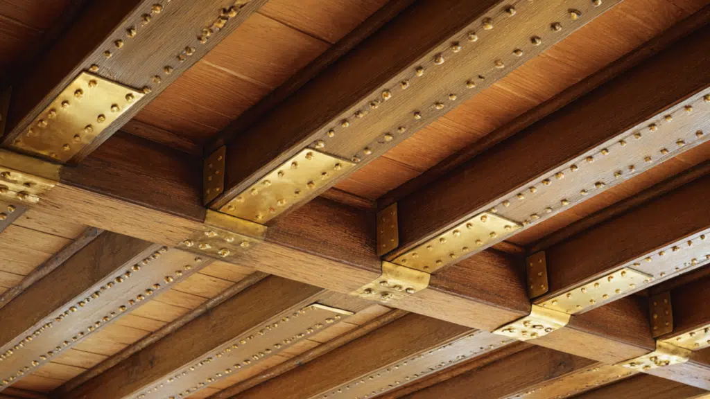 beams with decorative straps