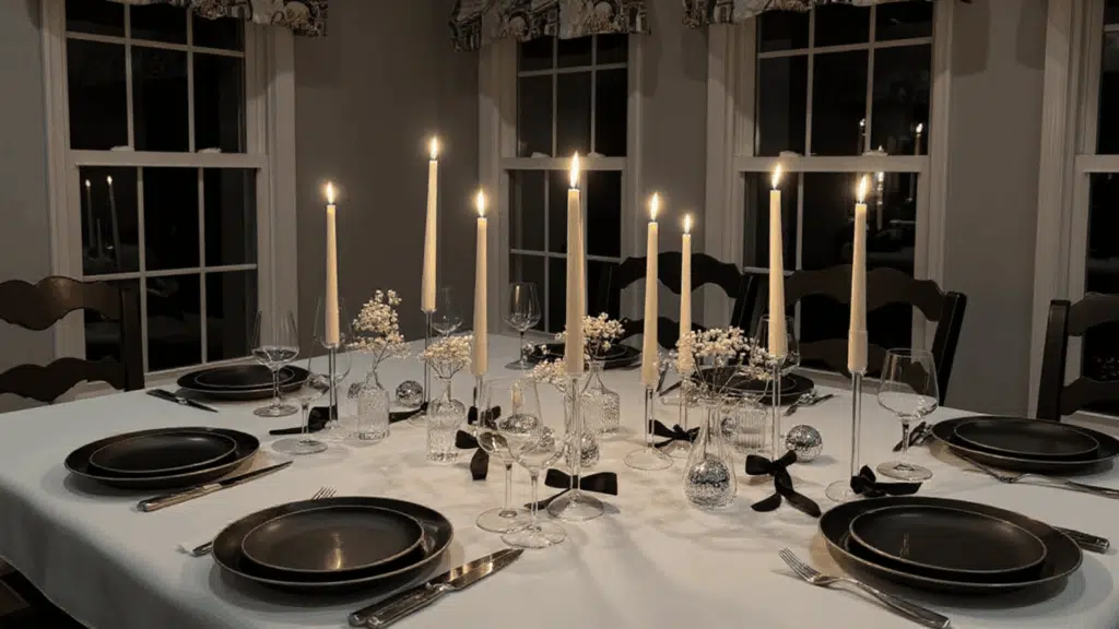 black white party theme idea