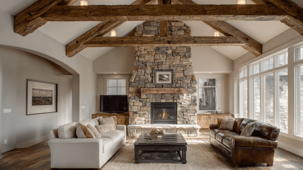 chunky oversized beams for drama