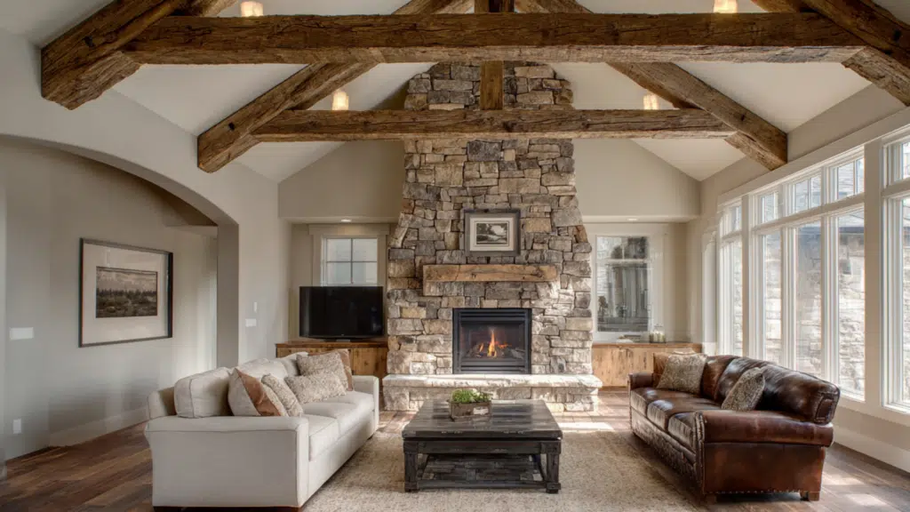 chunky oversized beams for drama