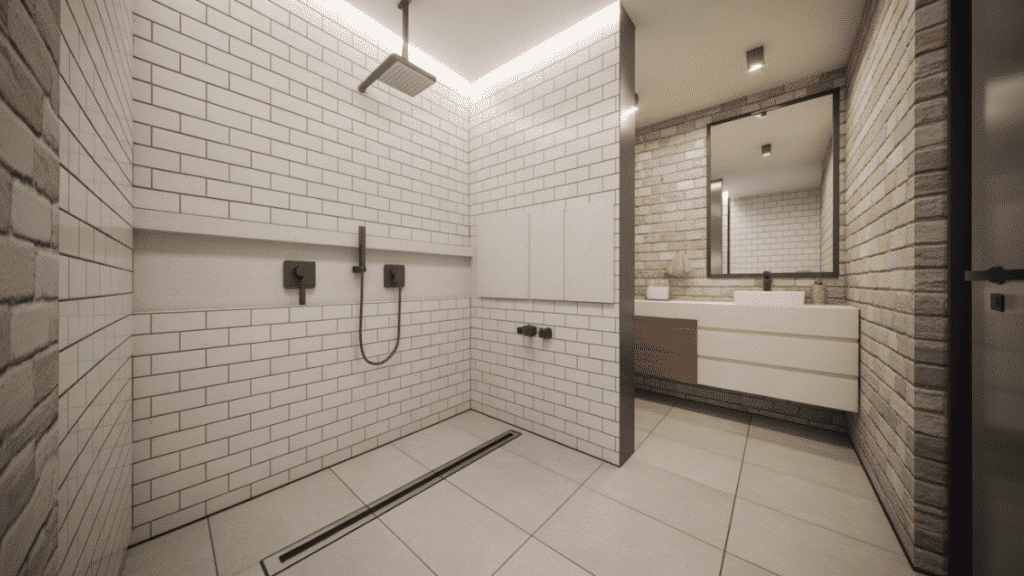 compact layout for small bathrooms