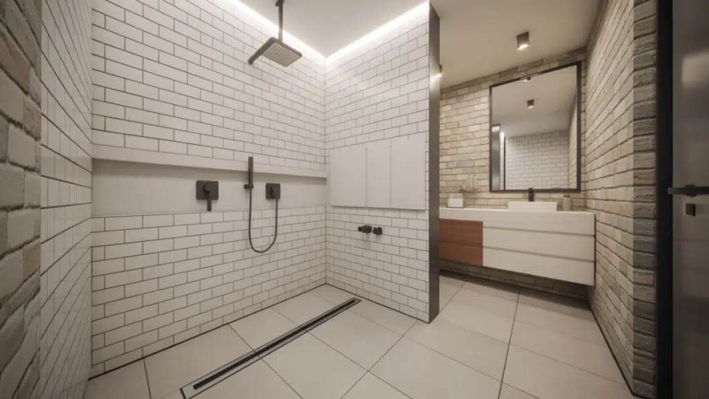compact layout for small bathrooms