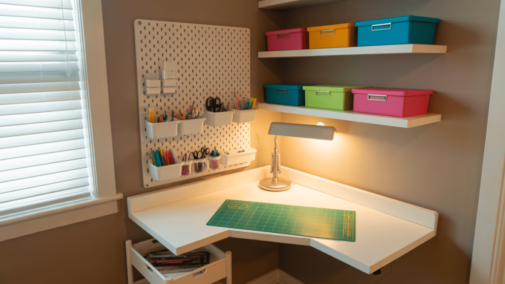 corner craft station layout