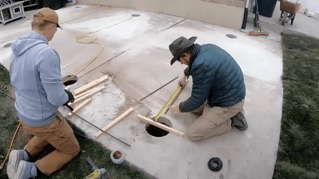 dig footings and pour concrete