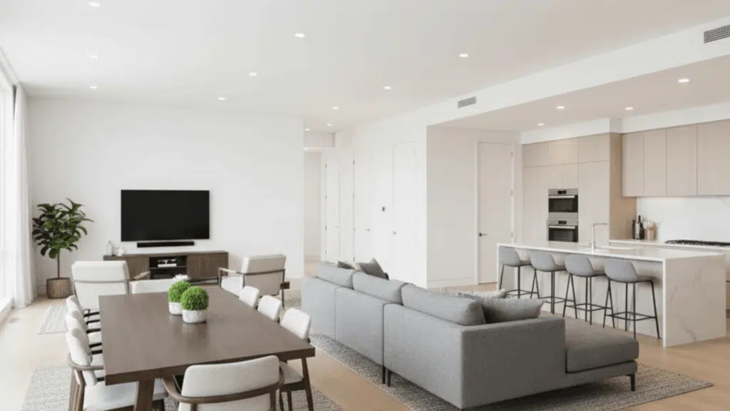 dining with the living area