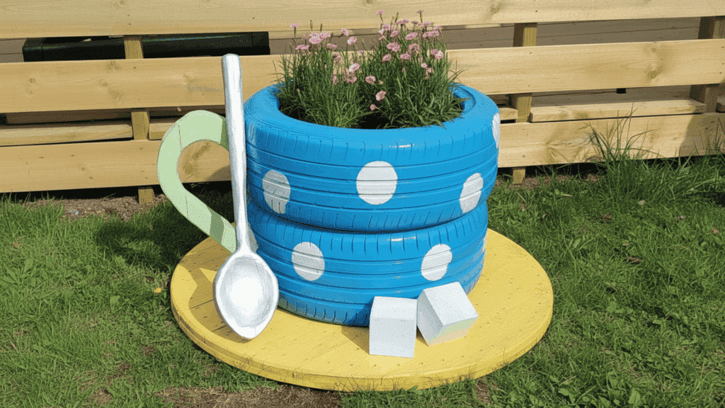 fairy garden using recycled items