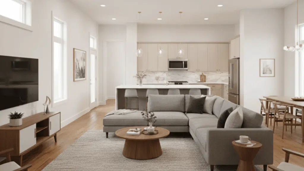 floating furniture layout