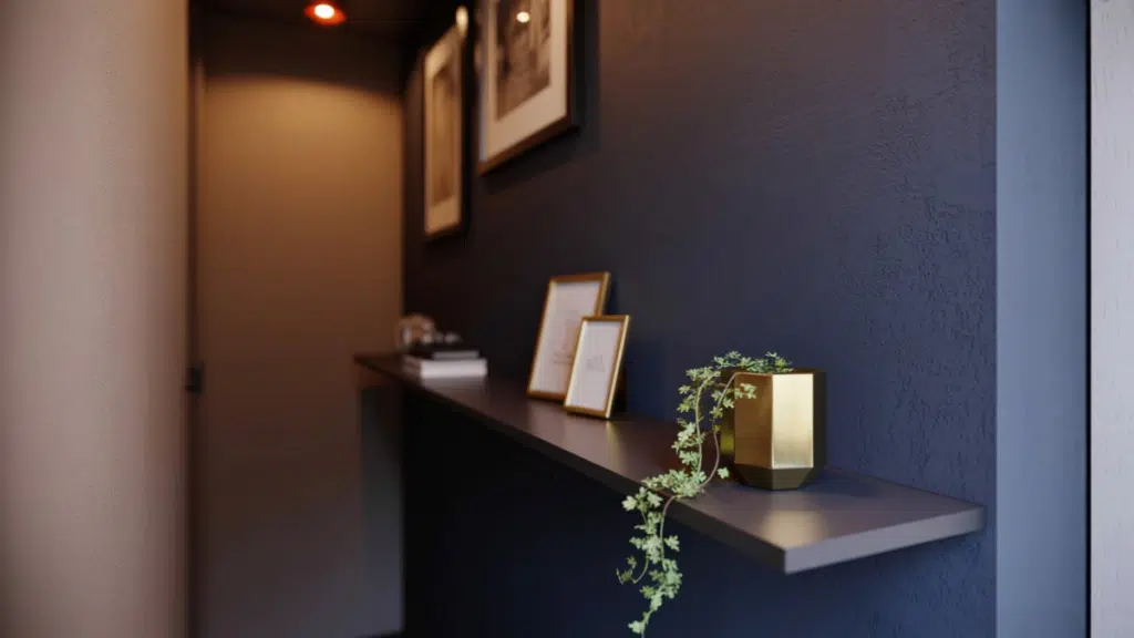 floating shelf entryway